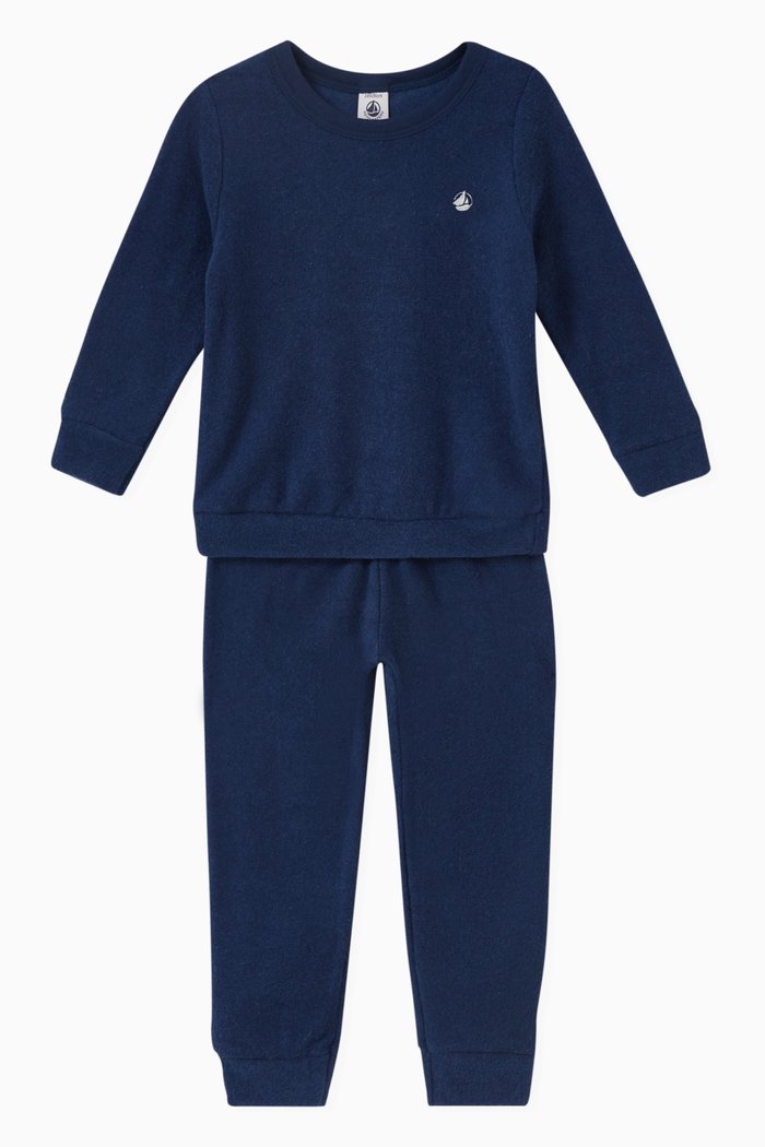 

Logo Pyjama Set in Cotton, Blue