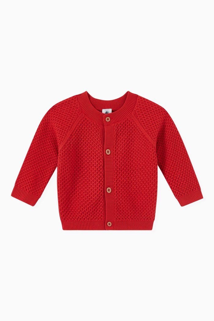 

Knitted Cardigan in Cotton, Red