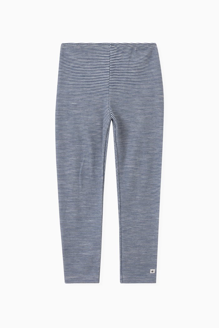 

Striped Leggings in Wool Blend, Blue