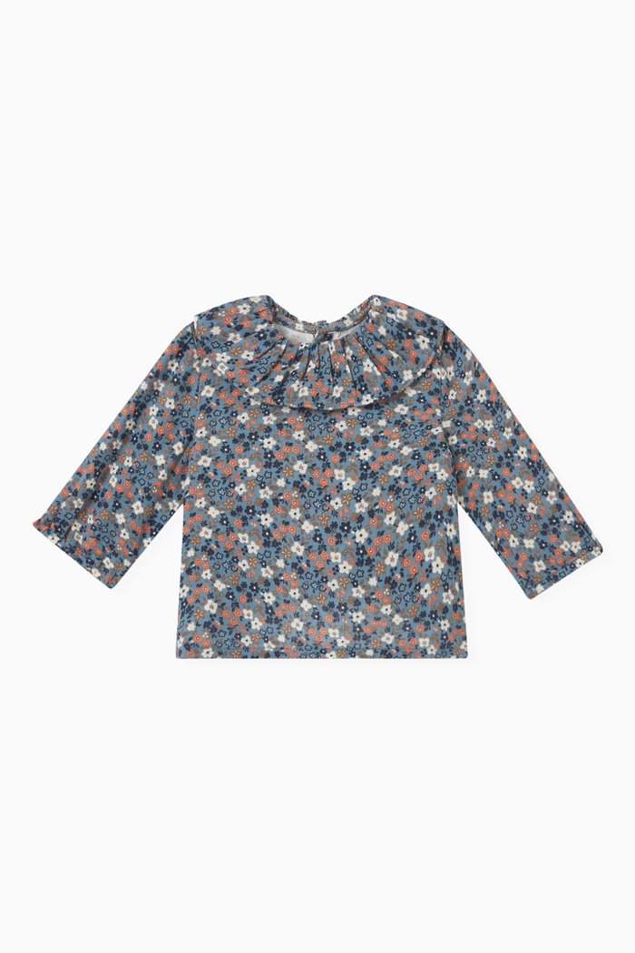 

Floral Blouse in Cotton Gauze, Multicolour