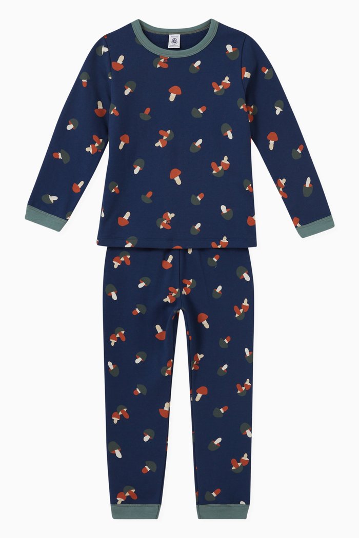 

Mushroom Pyjama Set in Cotton, Blue