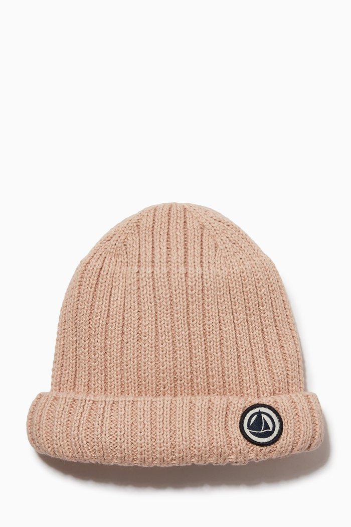 

Logo Beanie in Cotton, Pink