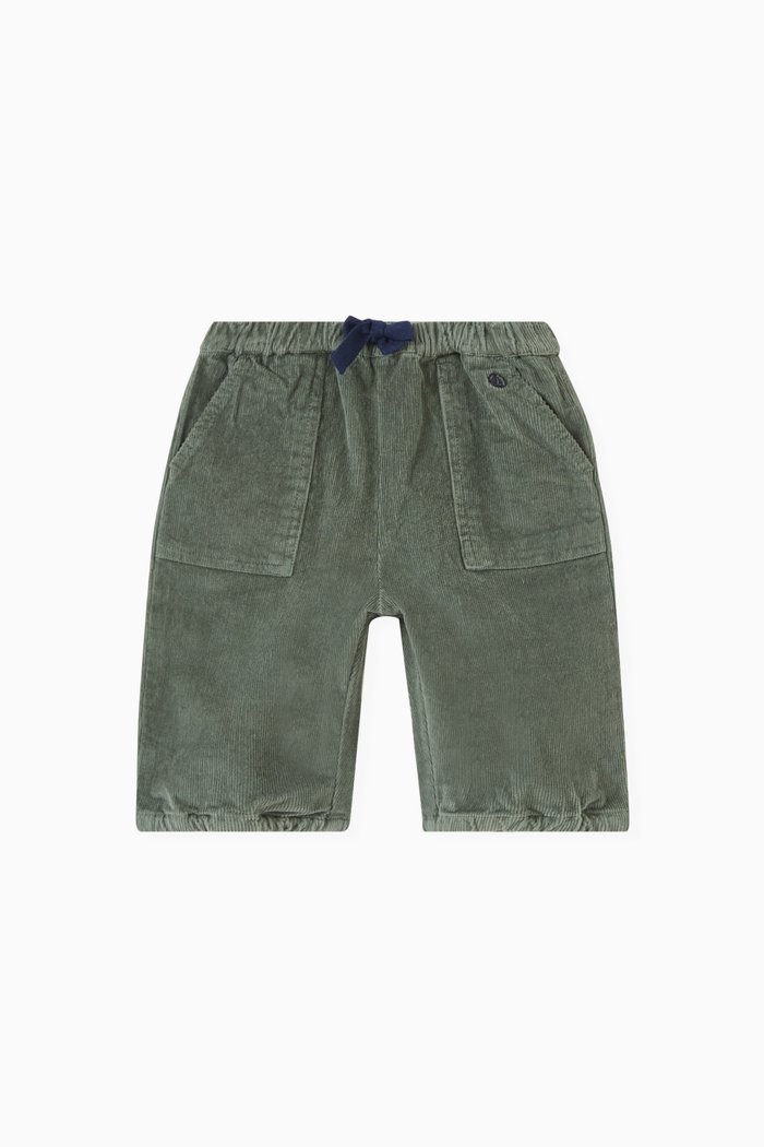 

Straight-fit Pants in Corduroy, Green