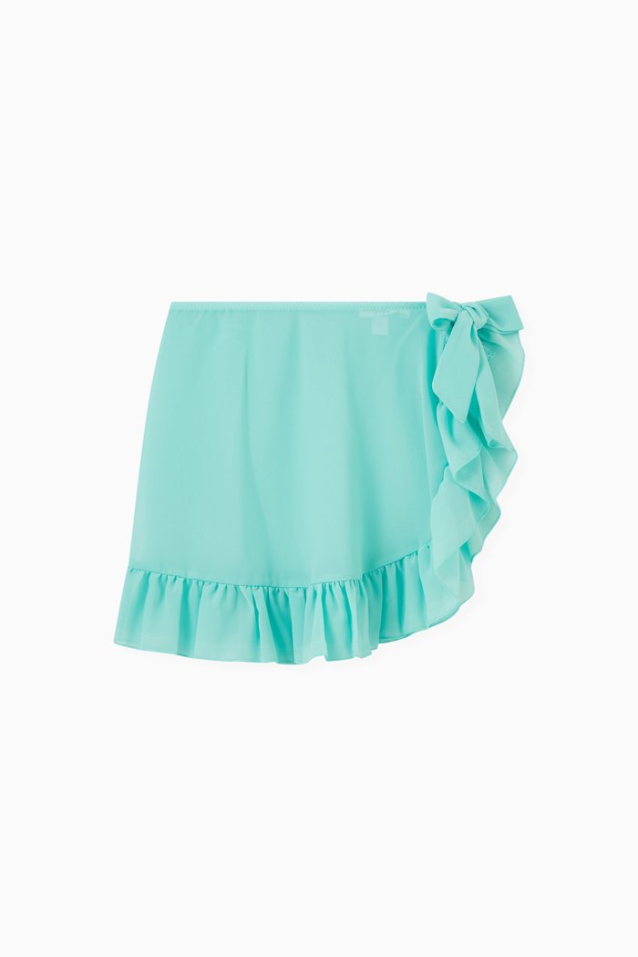 

Olivia Wrap Skirt in Chiffon, Blue