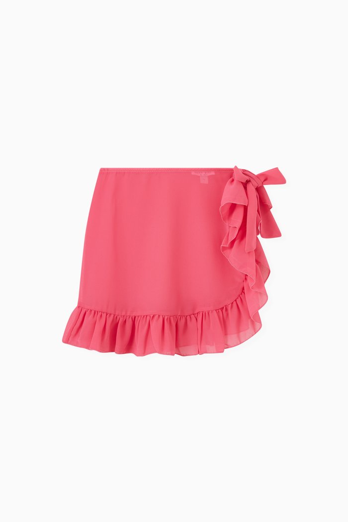 

Olivia Wrap Skirt in Chiffon, Pink