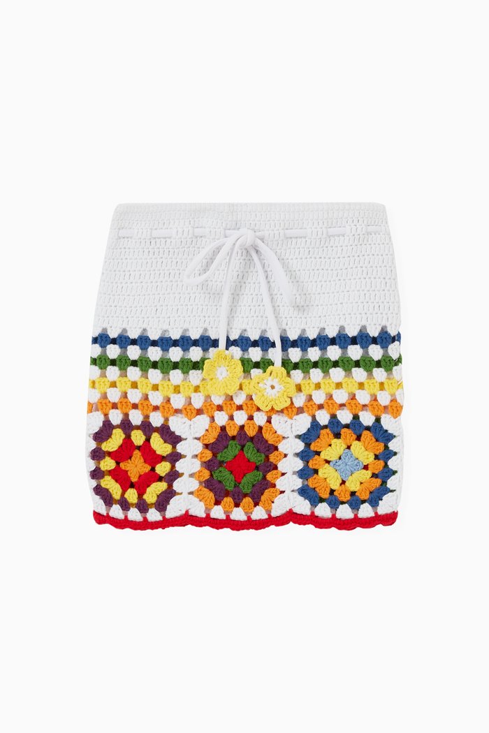 

Britney Skirt in Crochet Knit, White