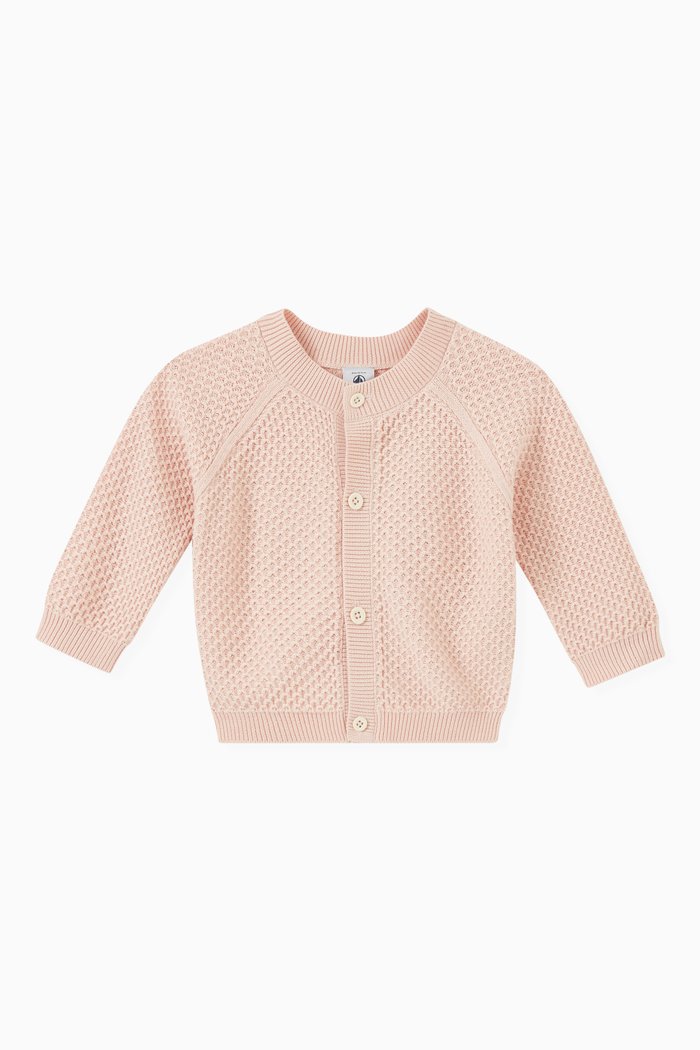 

Knit Cardigan in Cotton, Pink
