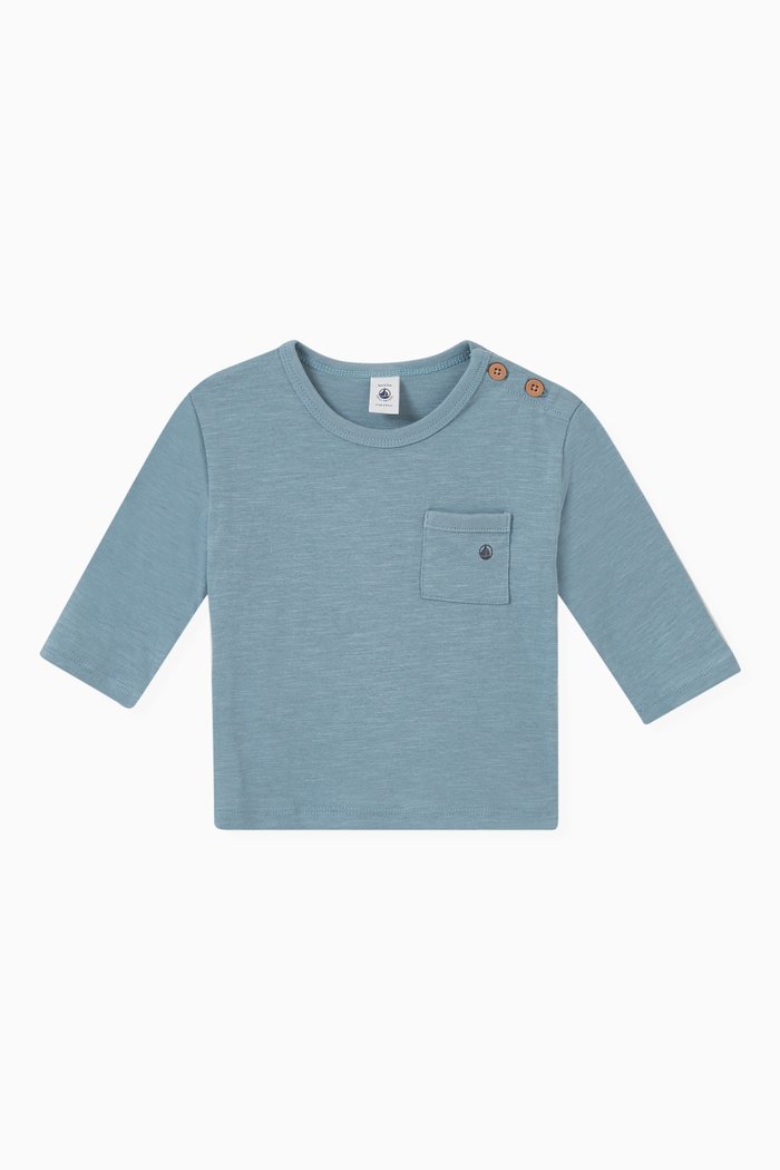 

Logo Pocket T-shirt in Organic Cotton, Blue