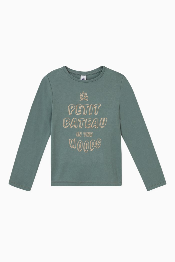 

Woods Print T-shirt in Cotton, Green