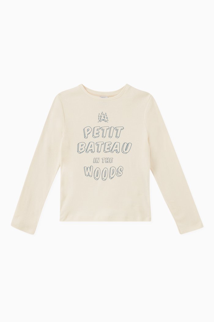 Graphic Print T-shirt in Cotton, White