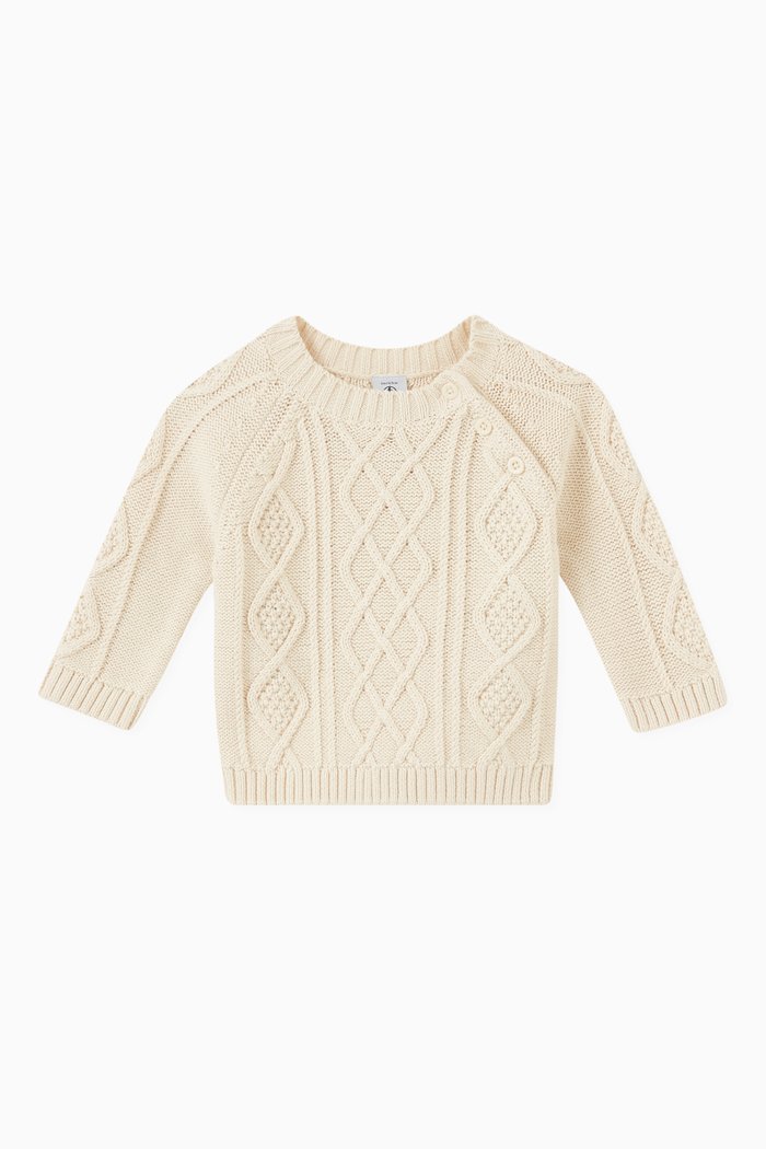 

Knitted Pullover in Organic Cotton, Neutral