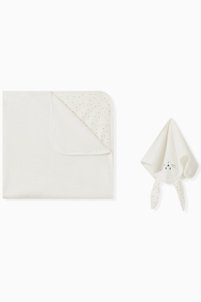 Rabbit Towel in Cotton, White