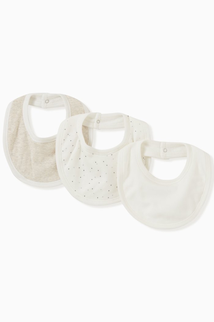 

3-Pack Bib Set in Cotton, Multicolour