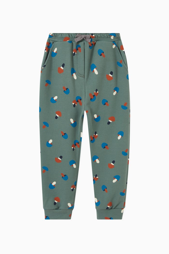 

Mushroom Print Pants in Cotton, Green