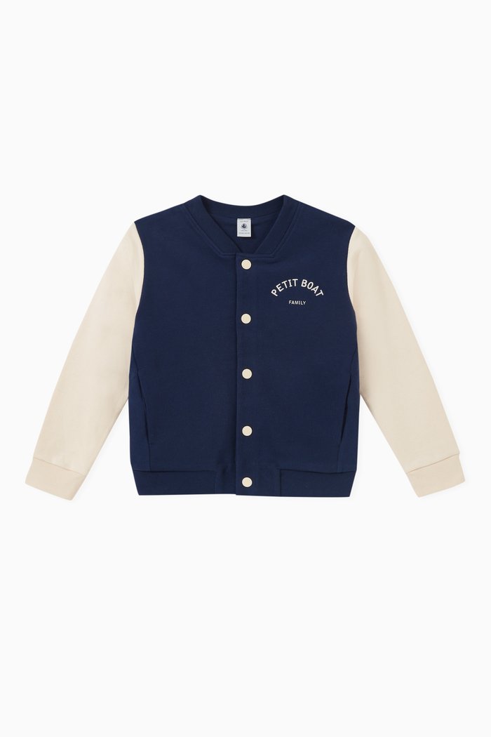Baseball Jacket in Cotton, Blue