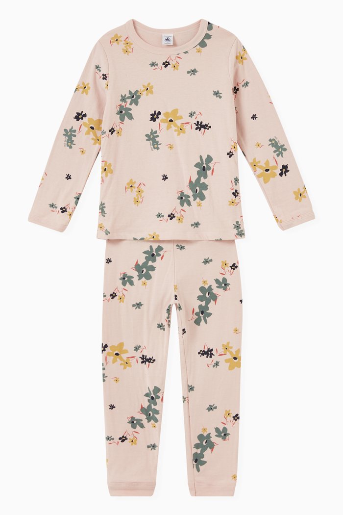 

Floral Print Pyjamas in Cotton, Set of Two, Pink