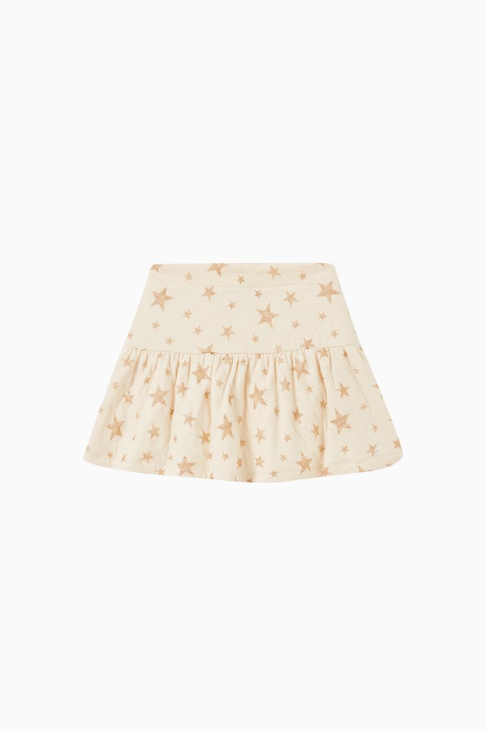 

Star Print Skirt in Cotton, Neutral