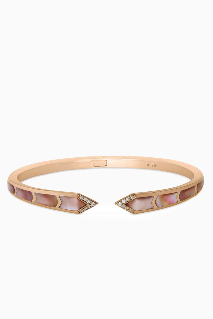 

Junonia Diamonds & Mother of Pearl Bangle in 18kt Rose Gold, Pink