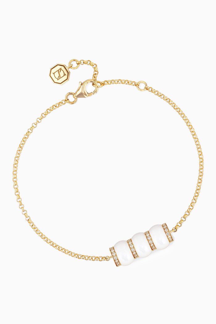 

Cerith Diamonds & Mother of Pearl Bracelet in 18kt Gold, White