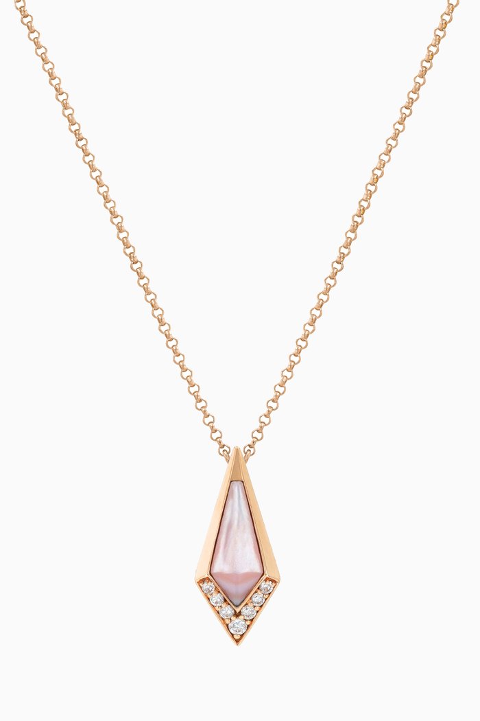 

Junonia Diamond Pendant Necklace in 18kt Rose Gold, Pink