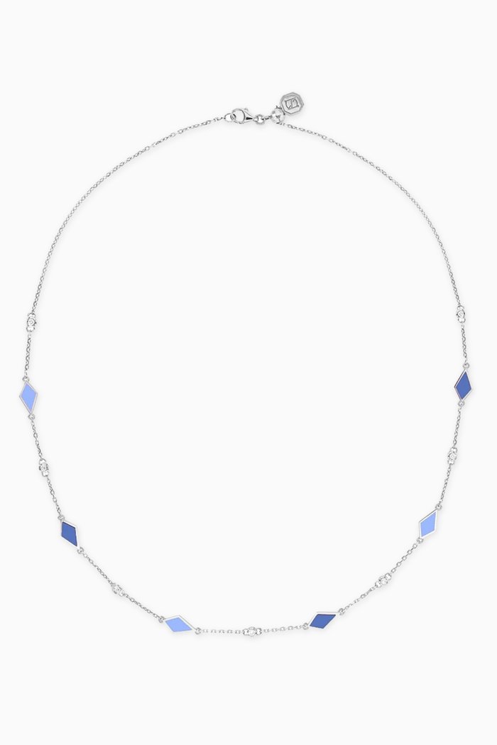 

Mosaic Choker in 18kt White Gold, Blue