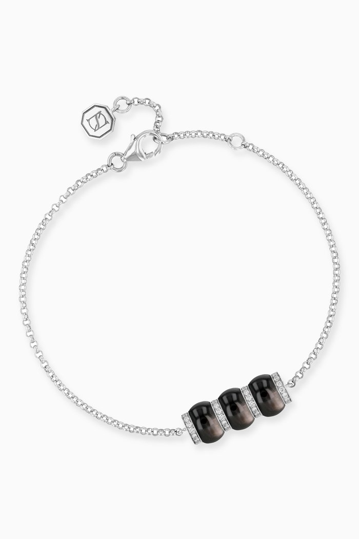 

Cerith Diamond & Mother of Pearl Bracelet in 18kt White Gold, Black