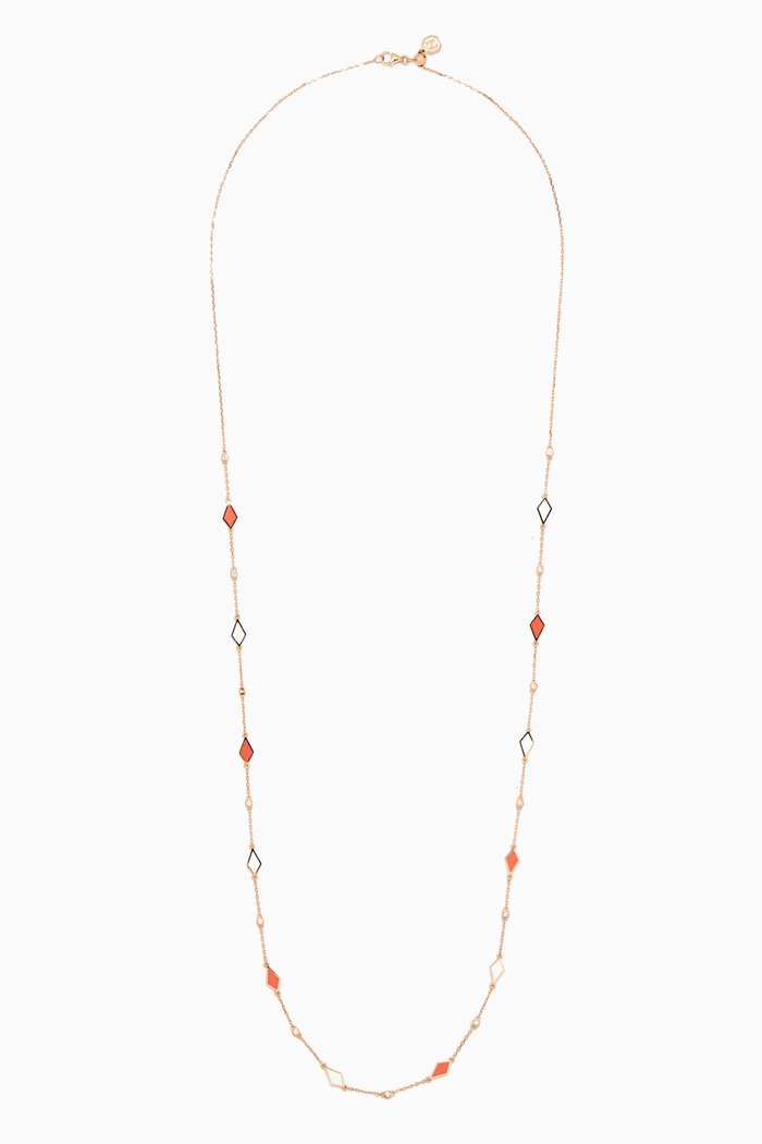 

Mosaic Sautoir Necklace 18kt Rose Gold, Orange