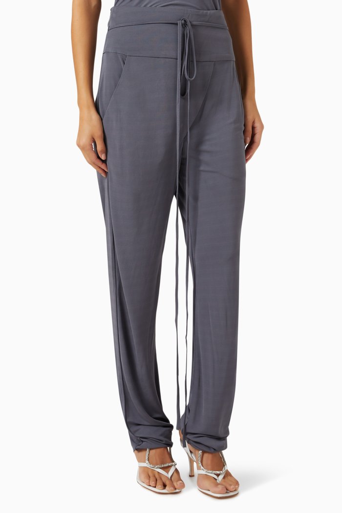 

Tie Waist Pants in Jersey, Grey