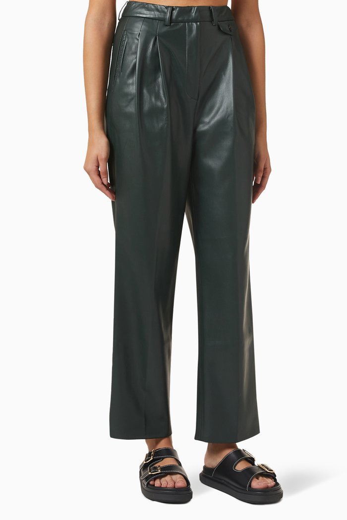 

Pernille Pants in Faux-leather, Green