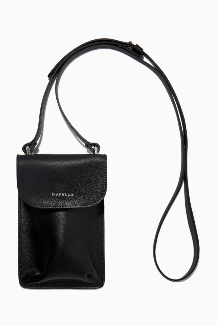 

Moira Phone Bag in Leather, Grey