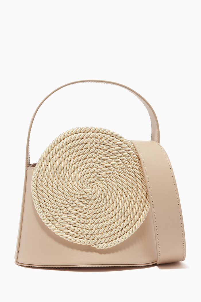 

Gunther Small Passementerie Bag in Leather, Neutral