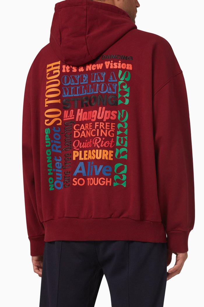 

Hoodie in Organic Cotton Fleece, Red