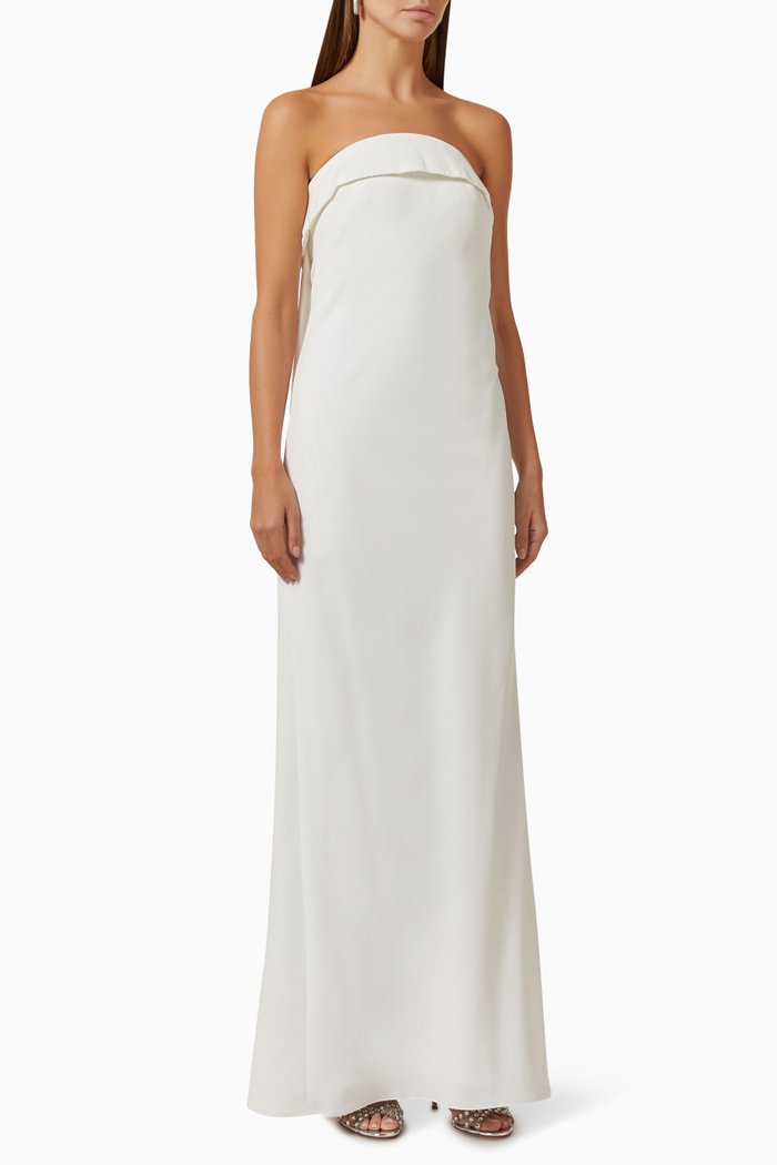 

Lourdes Gown in Crepe, White
