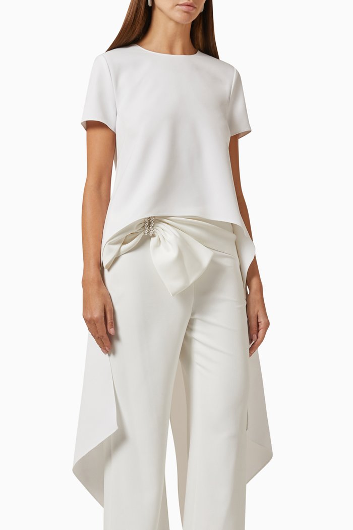 

Tatiana Top in Stretch Crepe, White