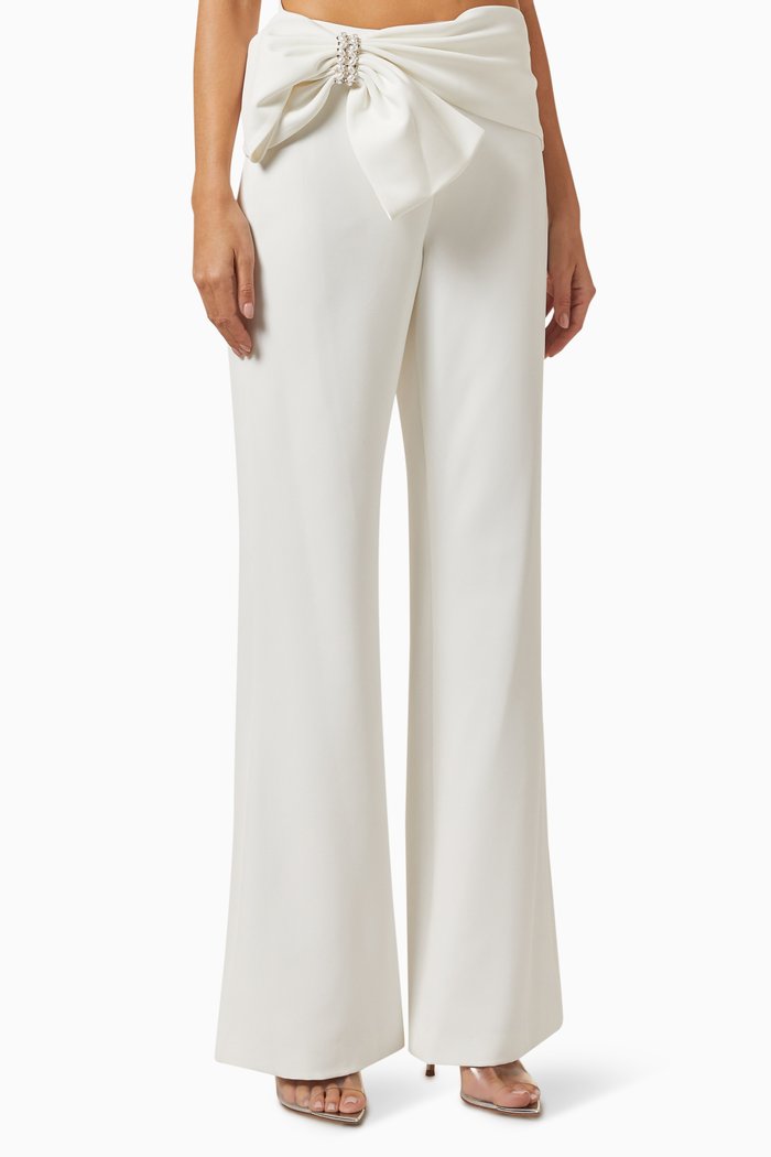 

Whitley Pants in Stretch Crepe, White
