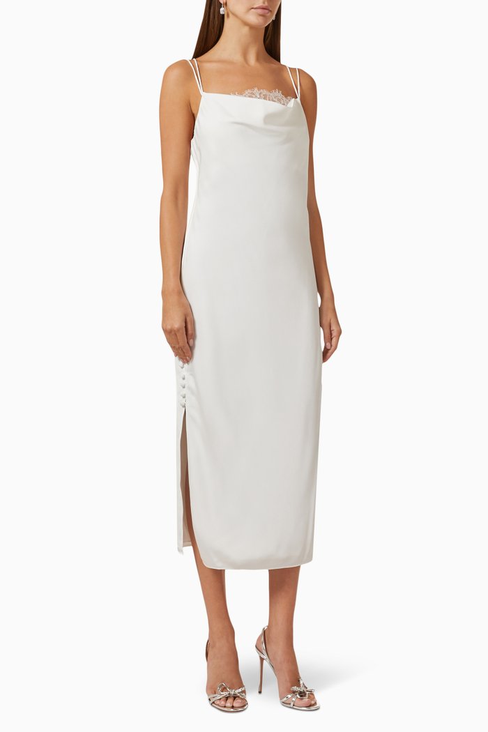 

Dylan Dress in Satin Crepe, White