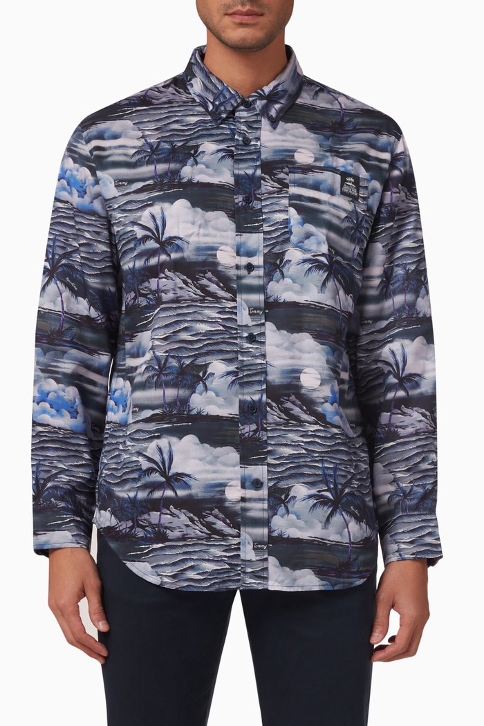 

Hawaiian Shirt in Lyocell, Blue