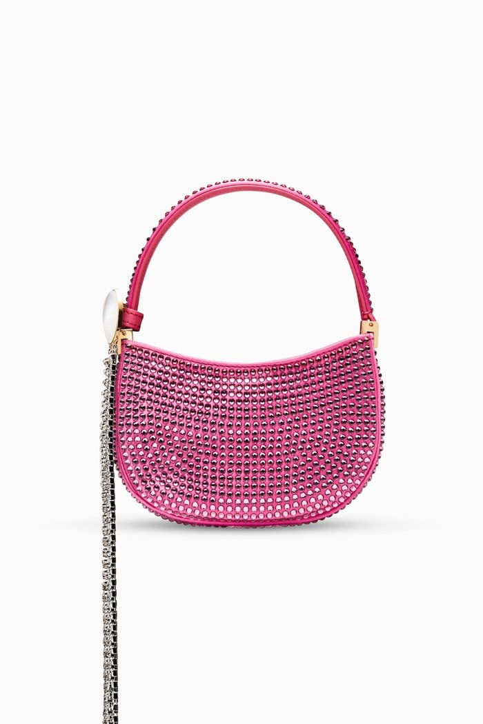 

Micro Albert Vesna Crystals Bag in Leather, Pink
