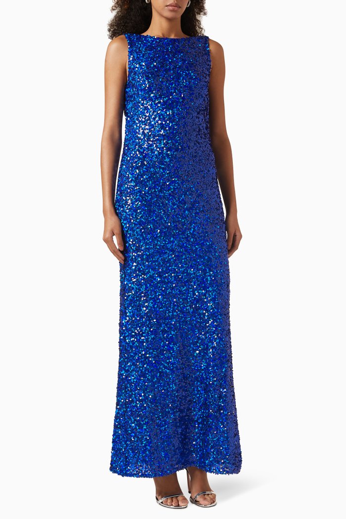 

Mariah Maxi Dress in Sequins, Blue