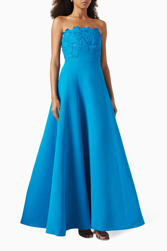

Amal Maxi Dress in Faille, Blue