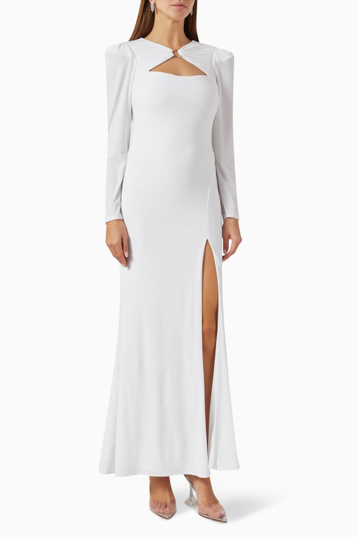 

Cut Out Gown in Jersey, White