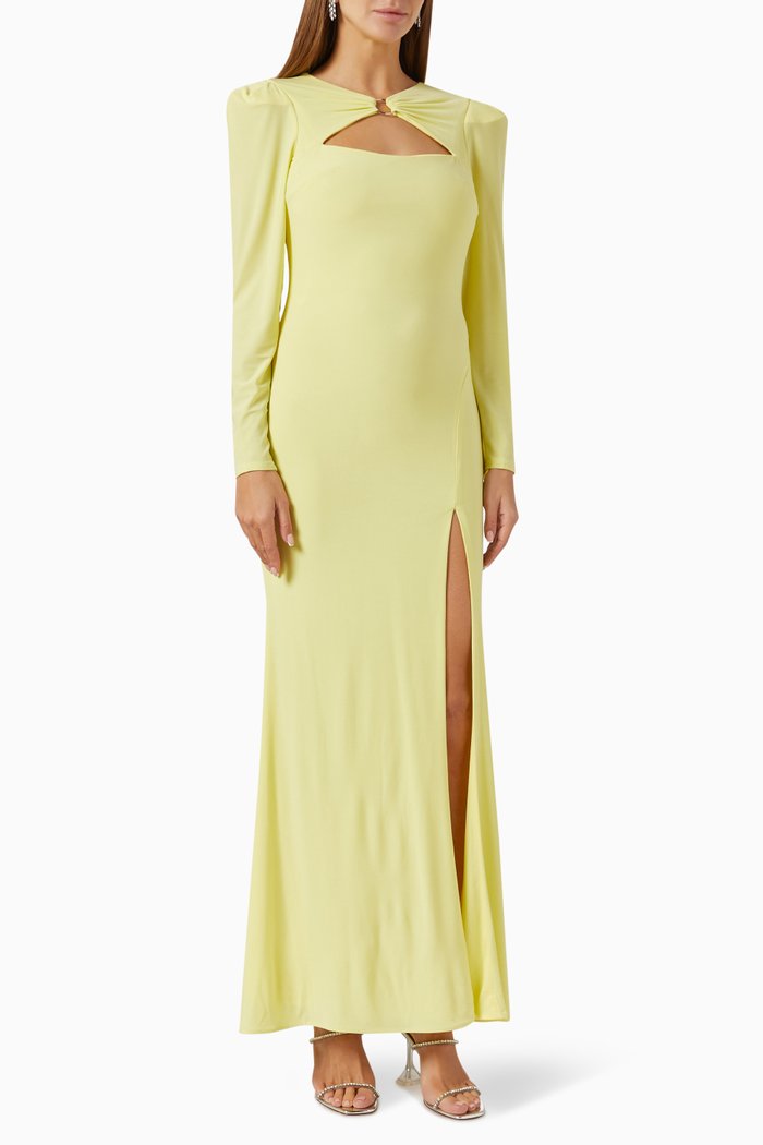 

Cut Out Gown in Jersey, Yellow