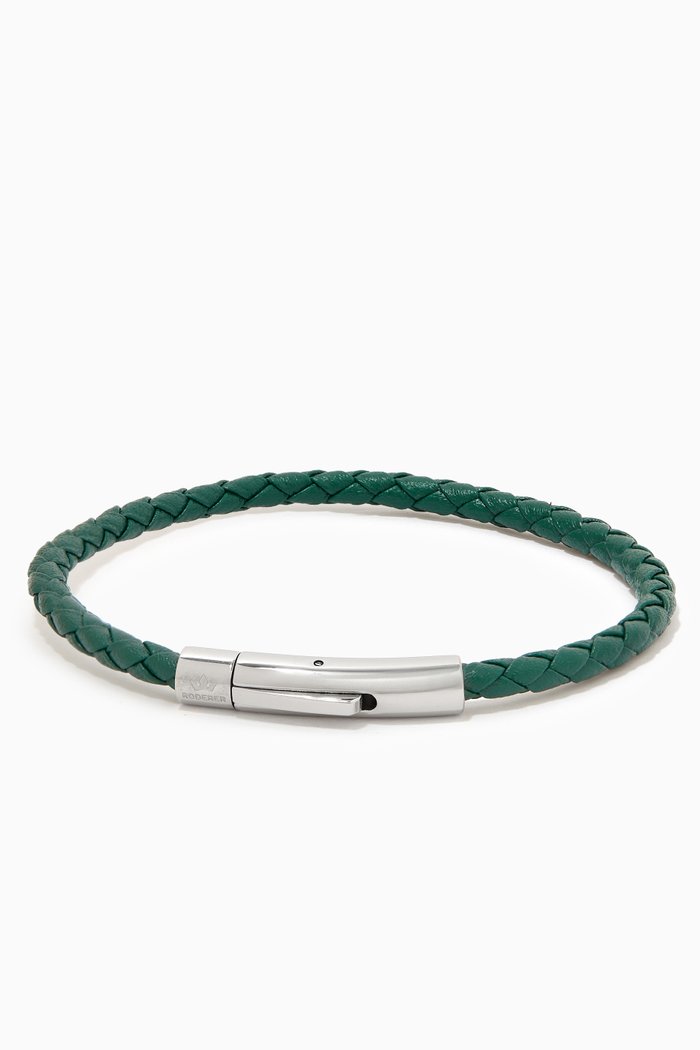 

Matteo Bracelet in Woven Leather, Green