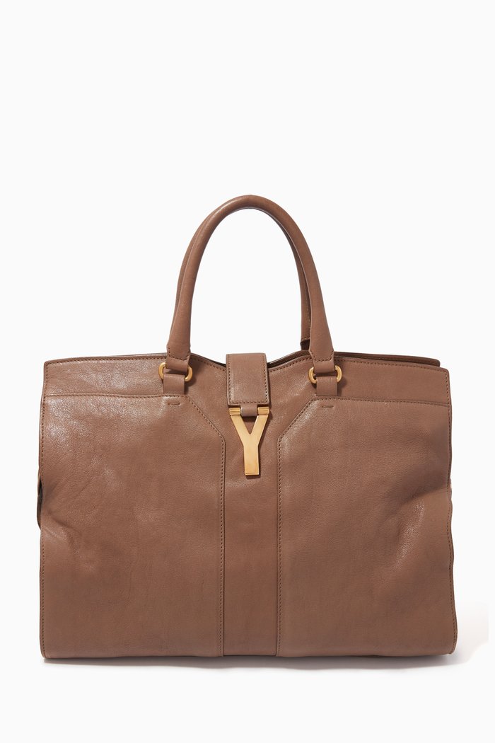 

Large Cabas Chyc East West Tote Bag in Leather, Brown
