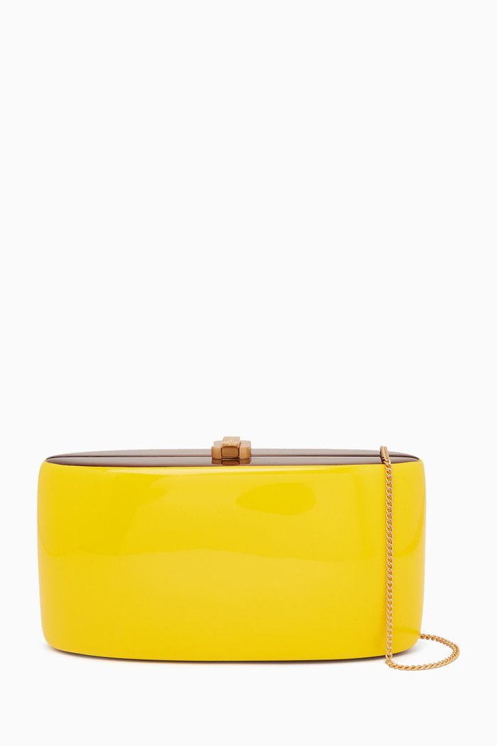Candy Clutch in Acacia Wood, Yellow