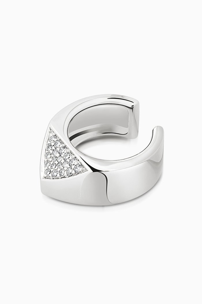 

Jelly Bean Diamond Single Ear Cuff in 18kt White Gold