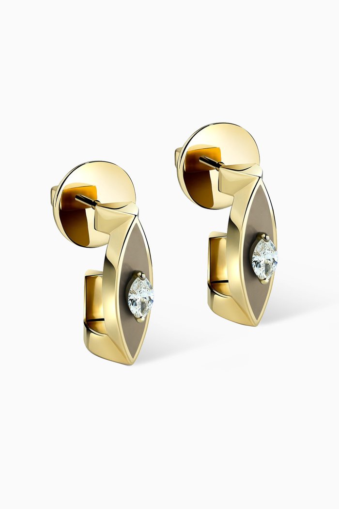 

Unstoppable Ear Clips Diamond Earrings in 18kt Gold, Grey