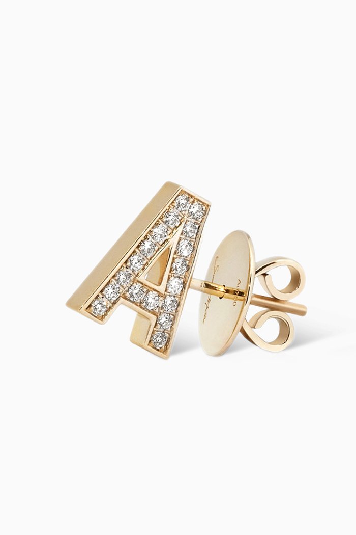 

Letter Mania 3D Diamond Single Stud in 18kt Gold