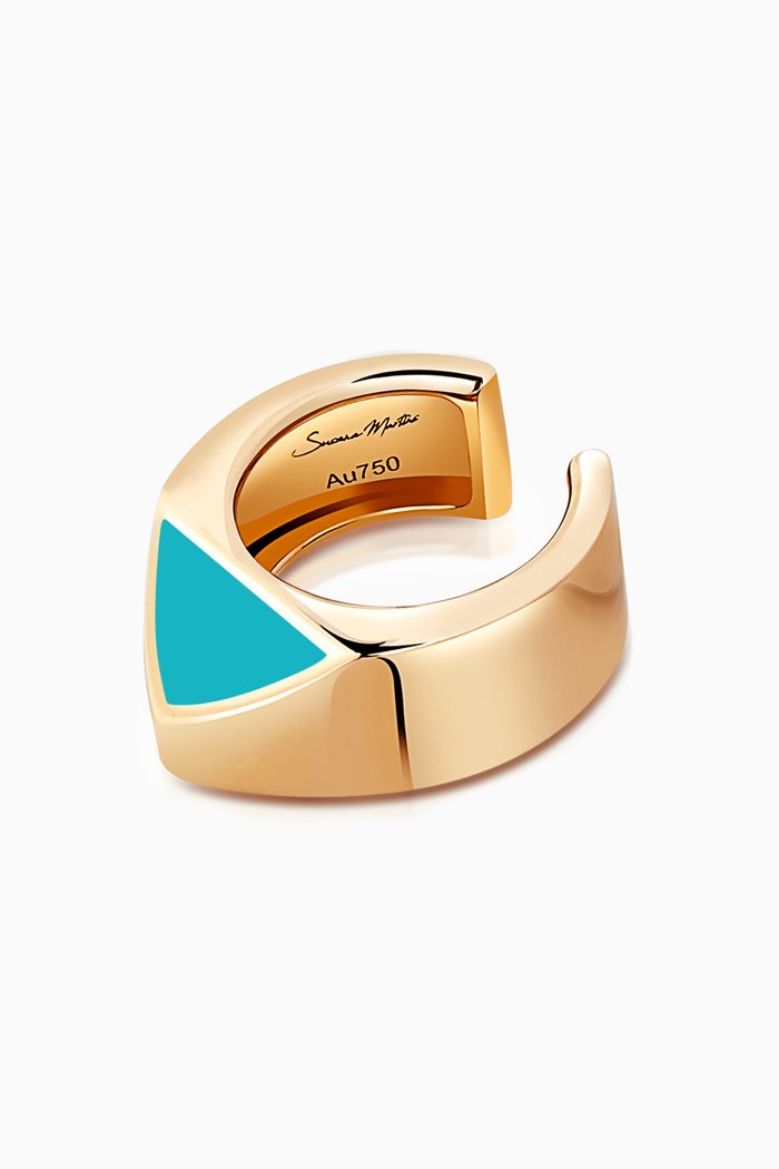 

Jelly Bean Single Ear Cuff in 18kt Gold, Blue