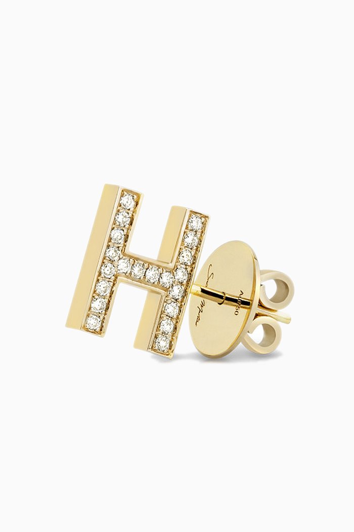 

Letter Mania 3D Diamond Single Stud in 18kt Gold